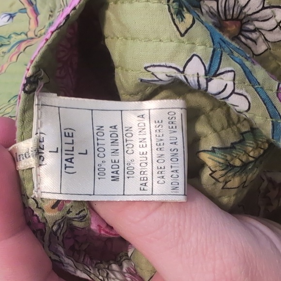 Vintage Reversible Spring Green/Pink Floral Quilted Jacket. 100% Cotton Size L - Picture 5 of 5